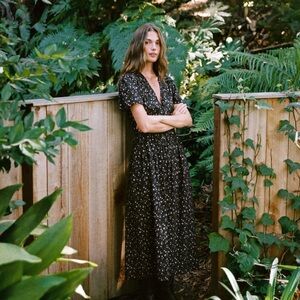 Christy Dawn Simple Dawn Dress in Noir Tulips size M, NWT